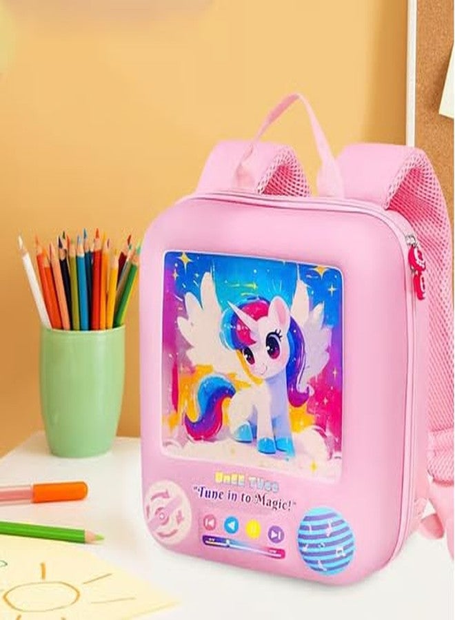 SID MAGIC Cartoon Kids Backpack - TV Design School Bag for Boys & Girls | 3D Animal & Space Themes | Lightweight & Durable (Unicorn, Panda, Capybara, Astronaut) (Magic Unicorn) - Image 3